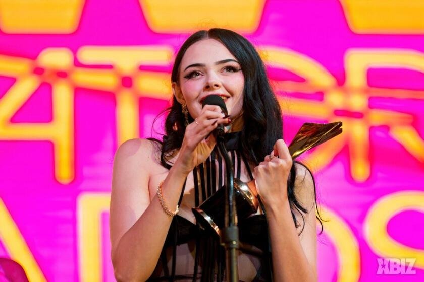 Bree Sky accepting the 2026 XMA Rising Clip Creator of the Year award at M2 Miami